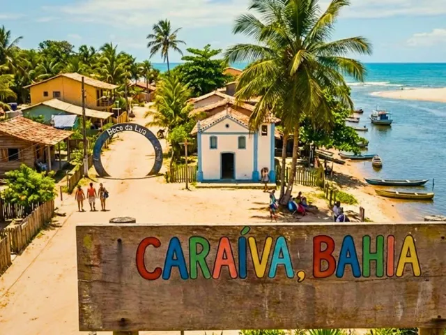 Vista da vila de Caraíva